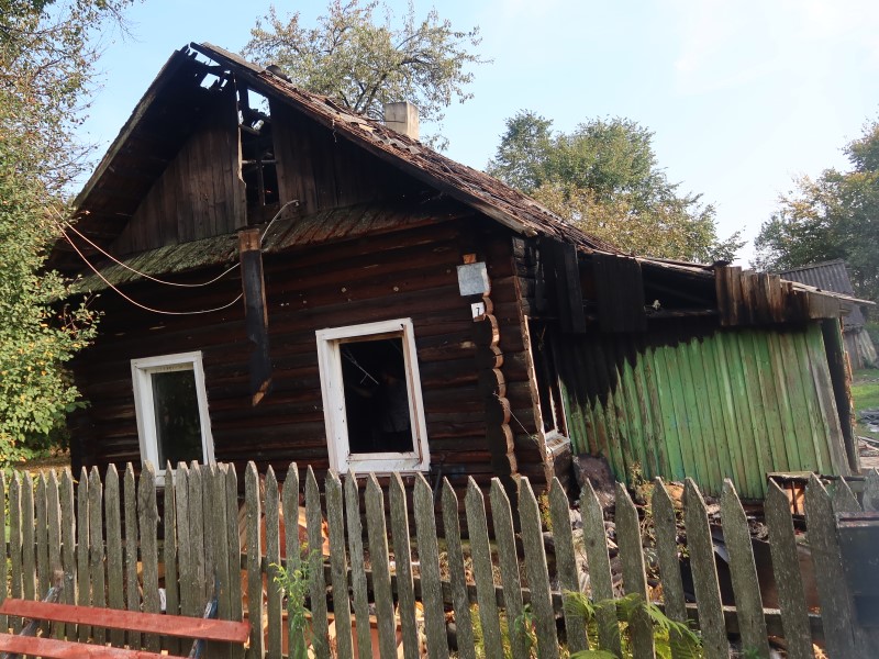 В деревне Биордо горел дом